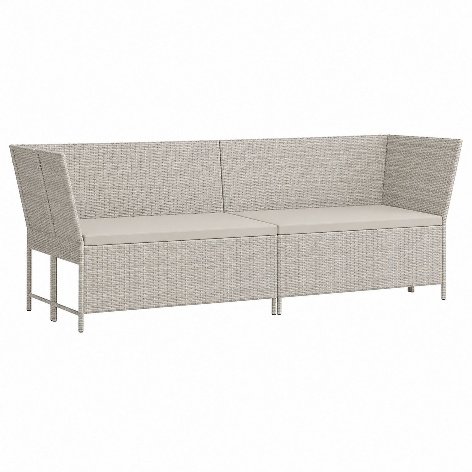 Narożna sofa z rattanu PE 200 cm x 140 cm x 80 cm Beżowa-arartium