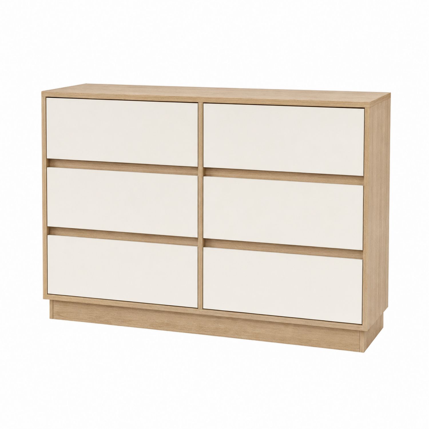 Komoda z sześcioma szufladami MDF i drewno dąb 120 cm-arartium