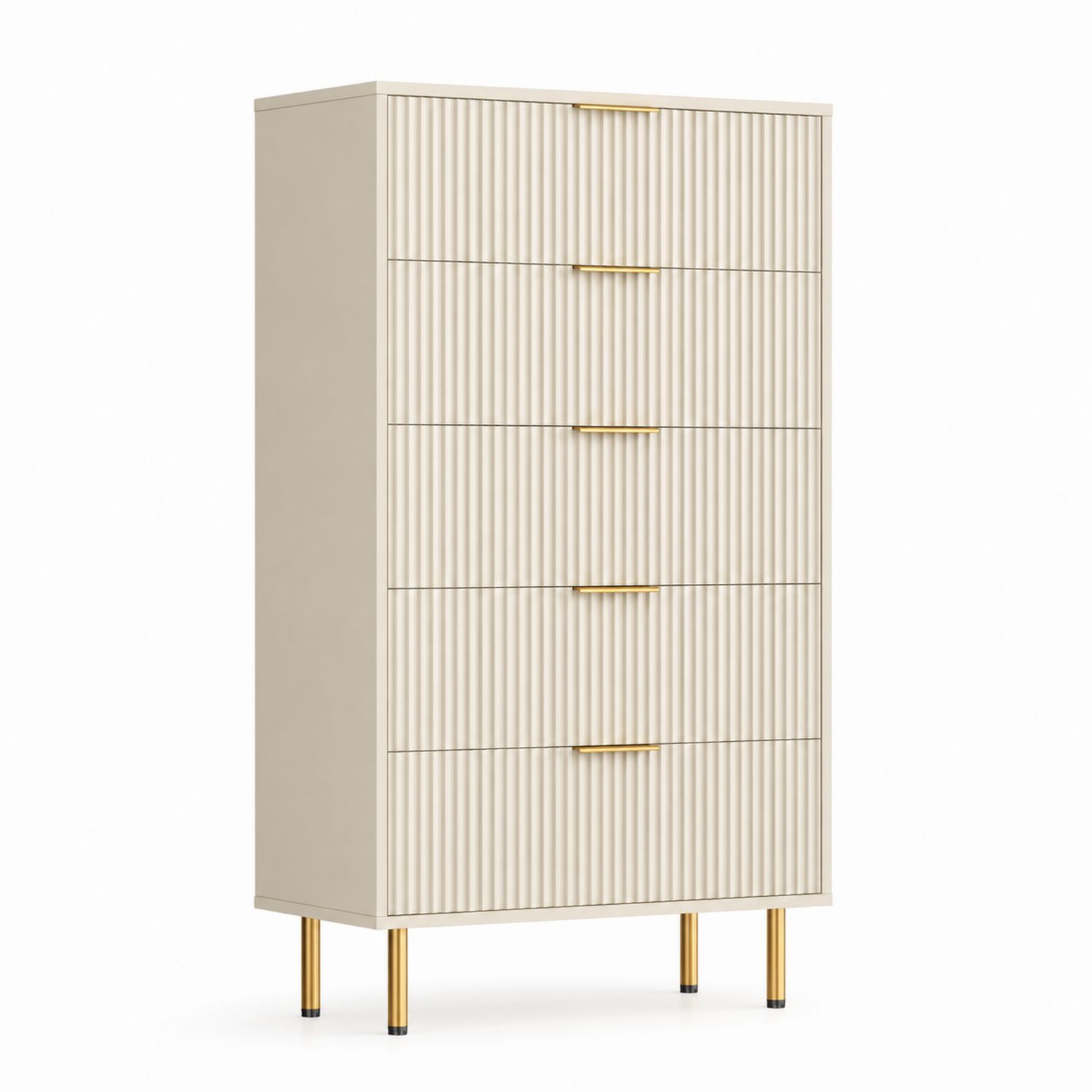 Komoda pionowa z 5 szufladami MDF Beżowa-arartium