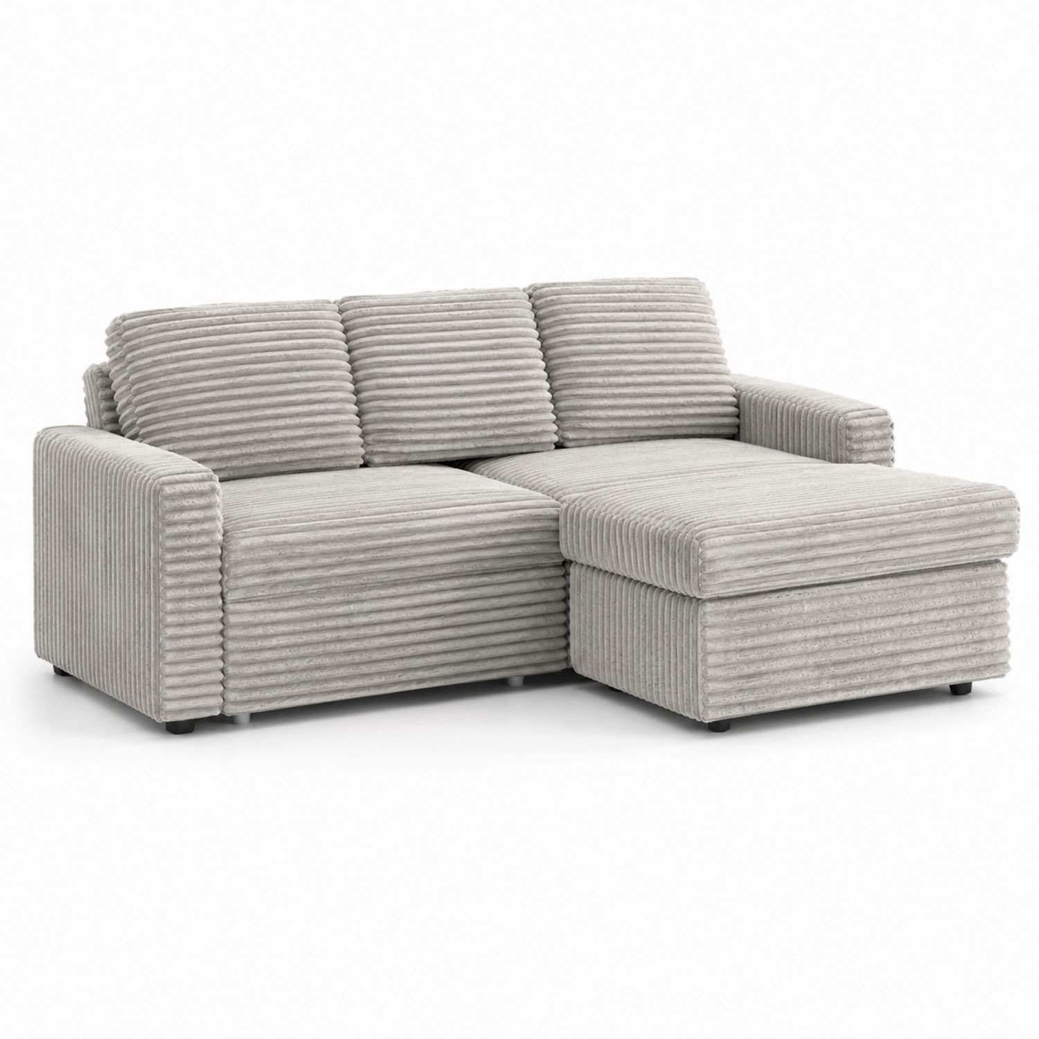 Sofa Narożna Sztruksowa Szara-arartium