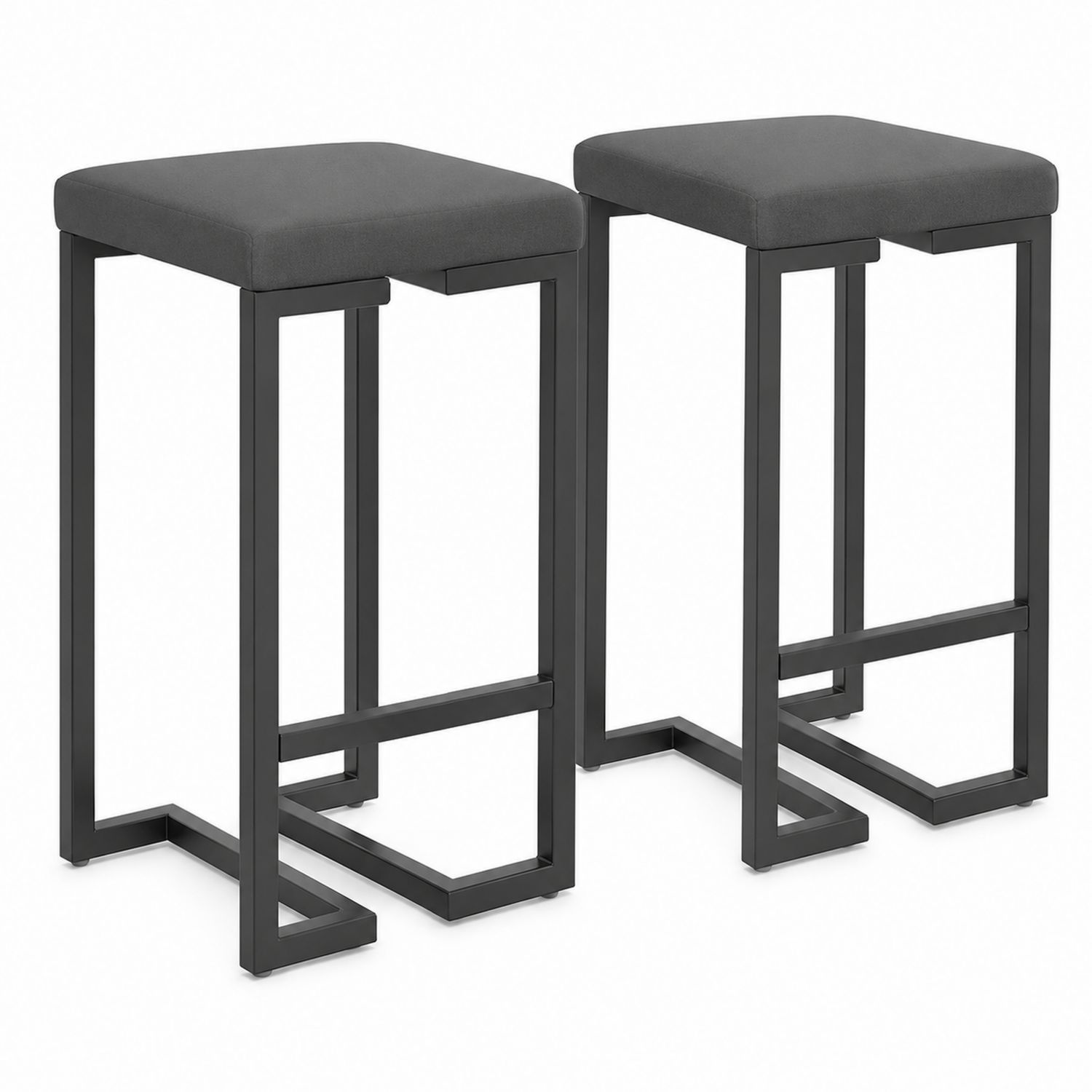 Zestaw 2 stołków barowych metal szary 75 cm-arartium