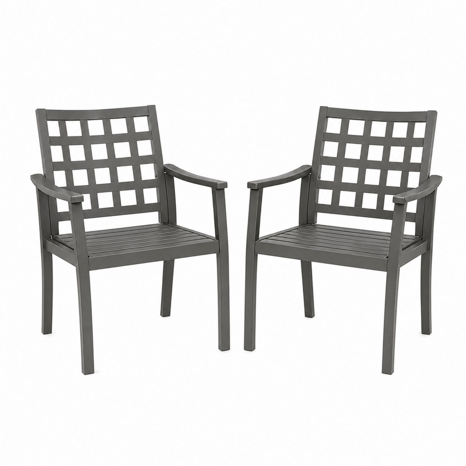 Zestaw 2 Krzeseł Ogrodowych Metalowych Szarych-arartium
