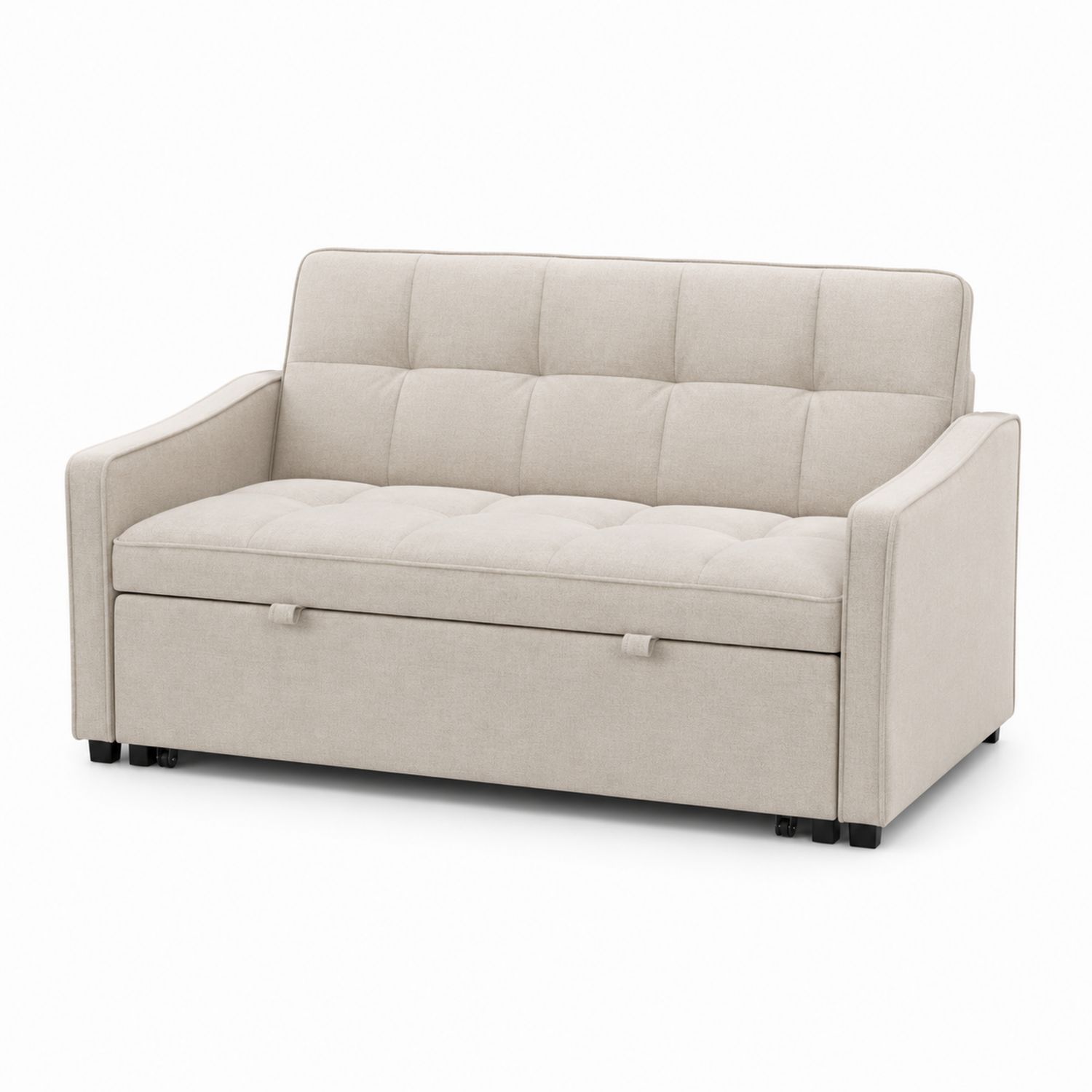 Sofa rozkładana 2-osobowa tkanina beżowa-arartium