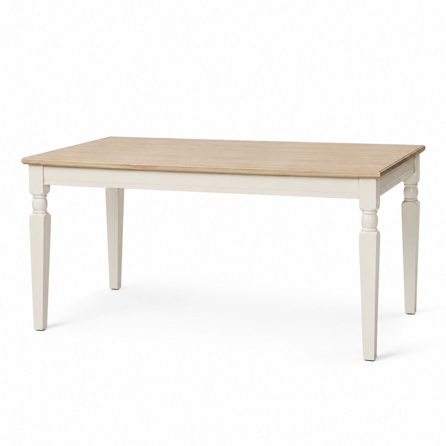 Stół drewniany prostokątny 150x90x75 cm Białe nogi i dębowy blat-arartium