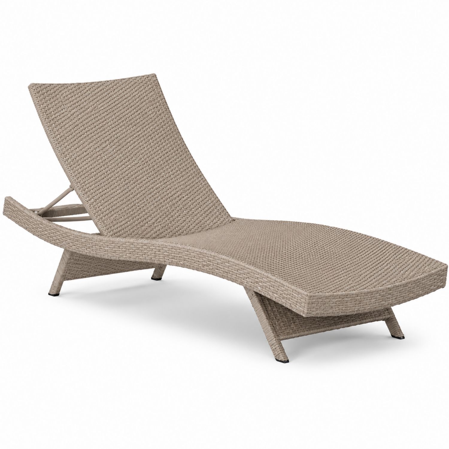 Leżanka ogrodowa technorattan beżowa 195 cm-arartium
