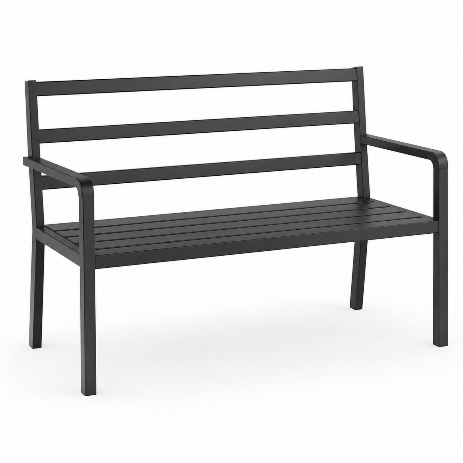 Ławka ogrodowa metalowa 120 cm Czarna