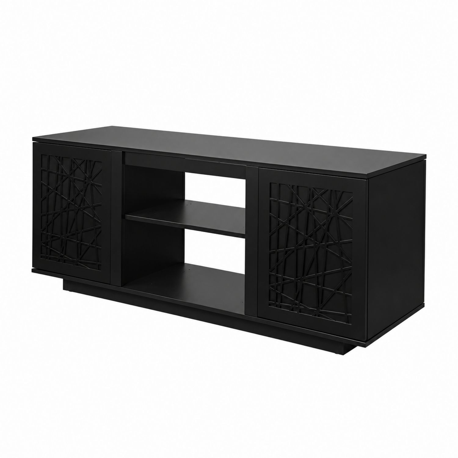 Metalowa szafka RTV czarna 120x40x50 cm