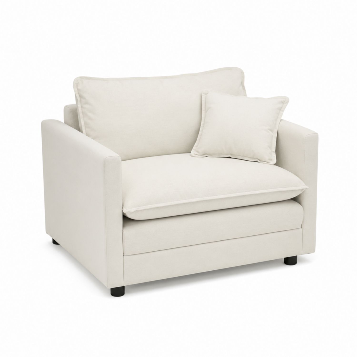 Sofa materiałowa 130x100x85 cm Kremowa z poduszką