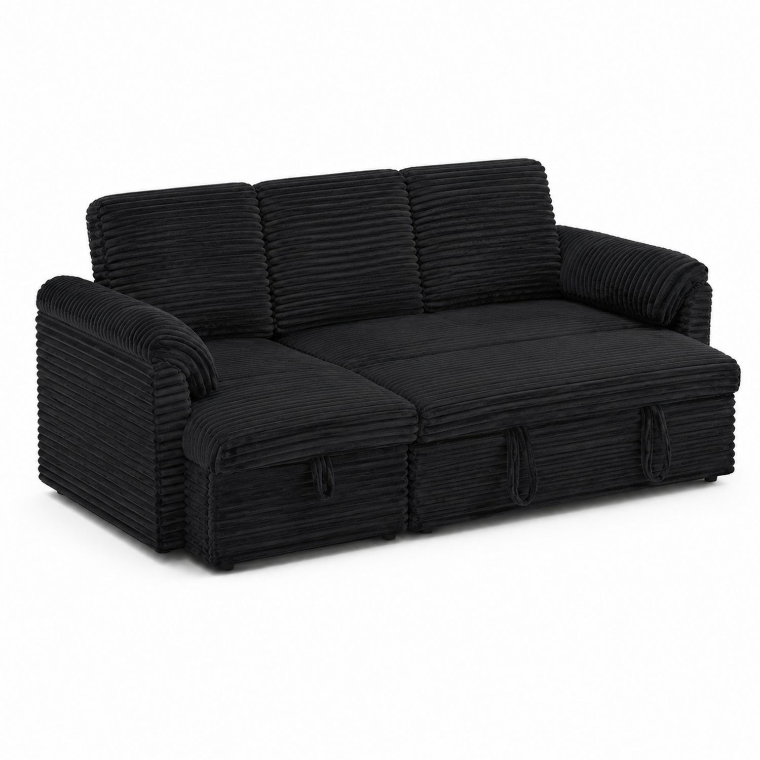 Sofa narożna welurowa czarna 200x140 cm