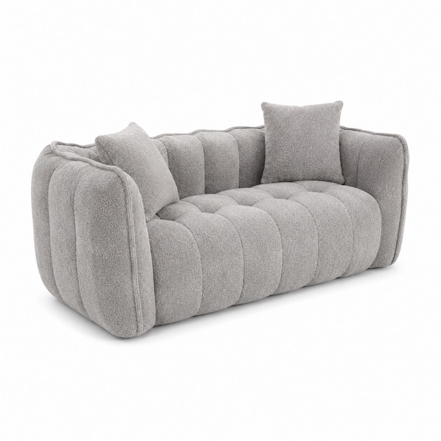 Sofa 3-osobowa z tkaniny poliestrowej Szary