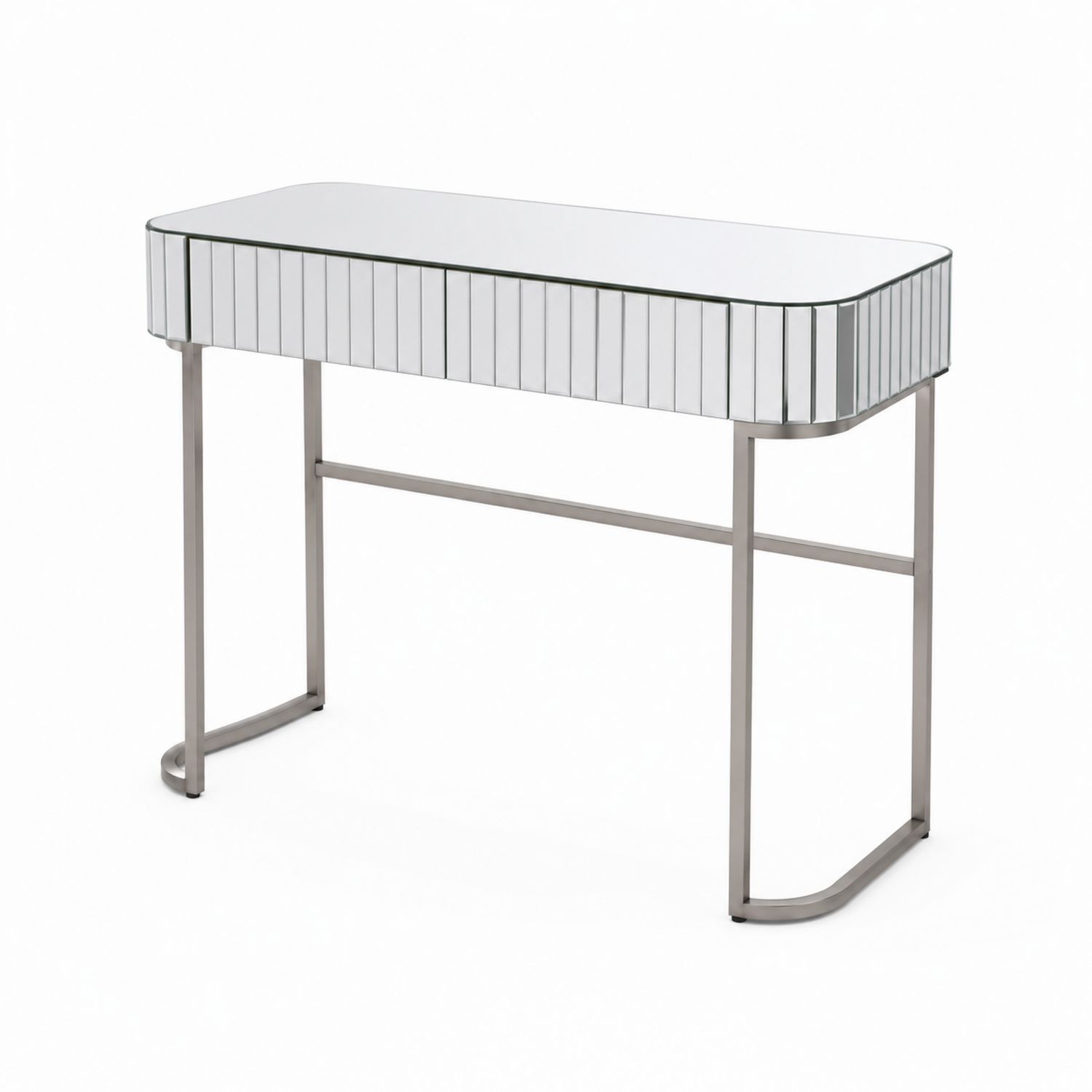 Toaletka prostokątna ze szkła i metalu 120x40x75 cm