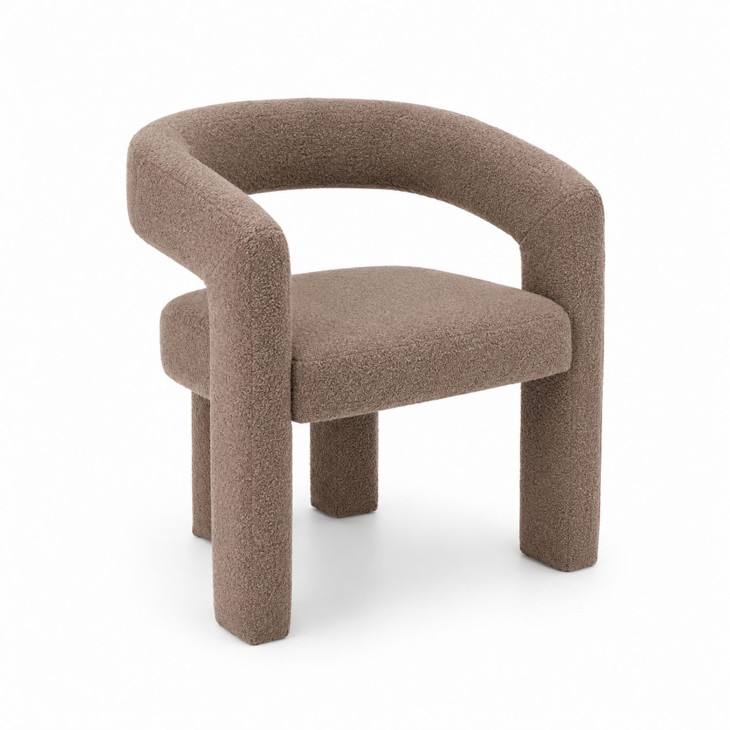 Krzesło z tkaniny Boucle Brązowe 65x62x76 cm