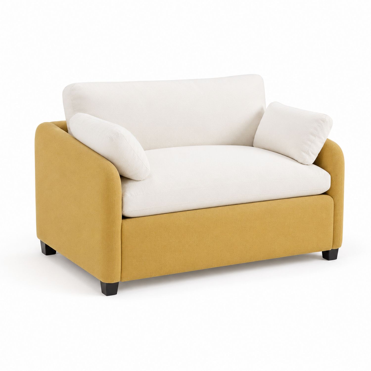 Sofa jednoosobowa 90x85x75 cm Poliester Bawełna Żółty Biały
