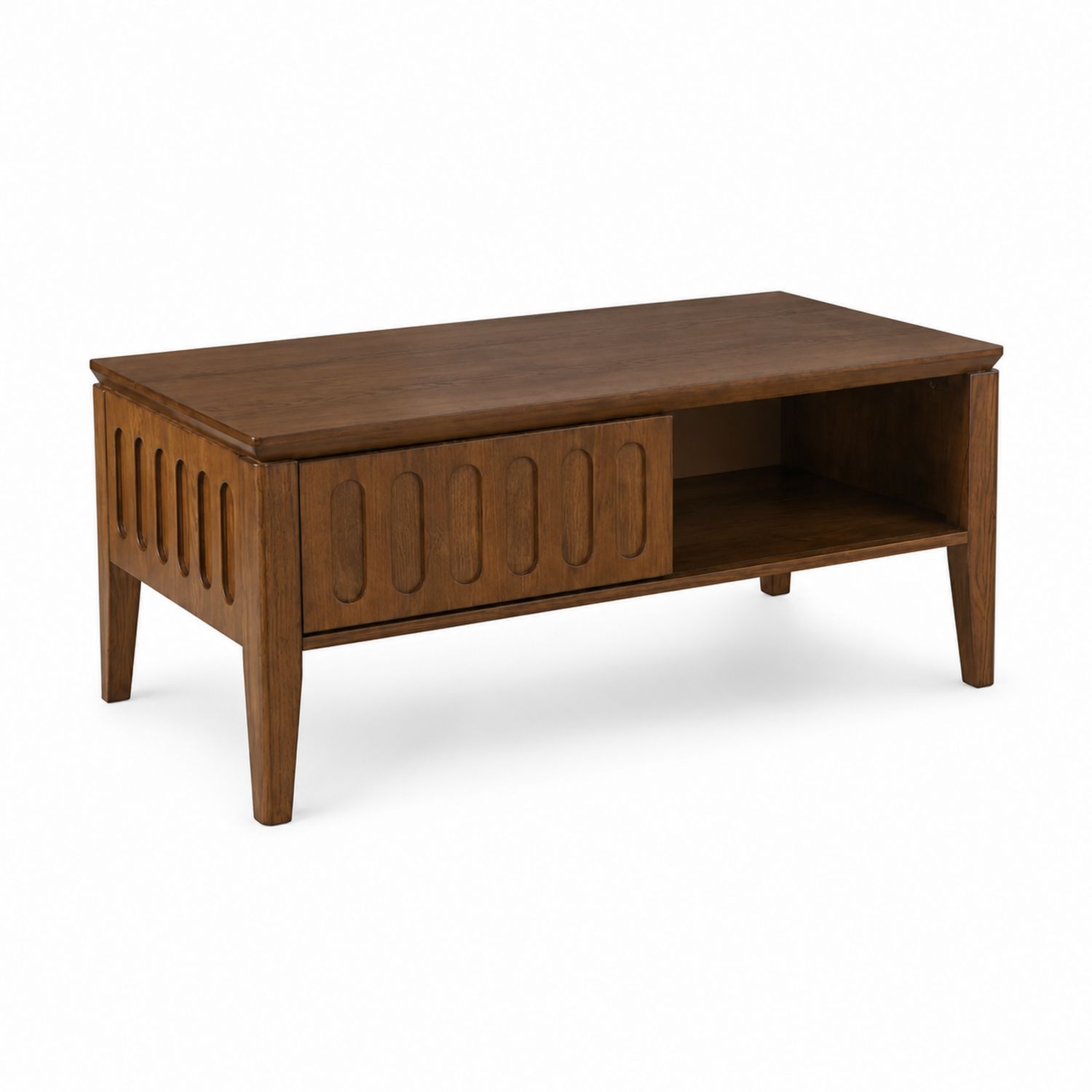 Stolik kawowy prostokątny 110x60x45 cm drewno jesionowe Brązowy