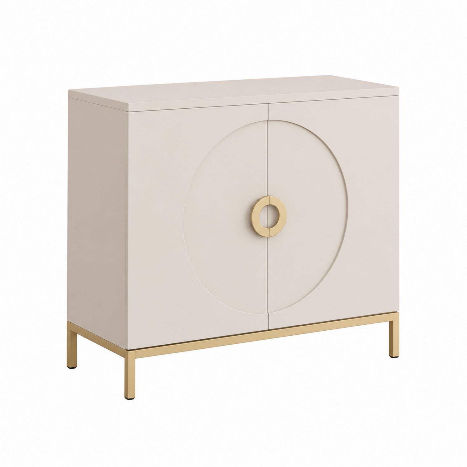 Kredens z MDF 90x40x85 cm Beżowy/Złoty