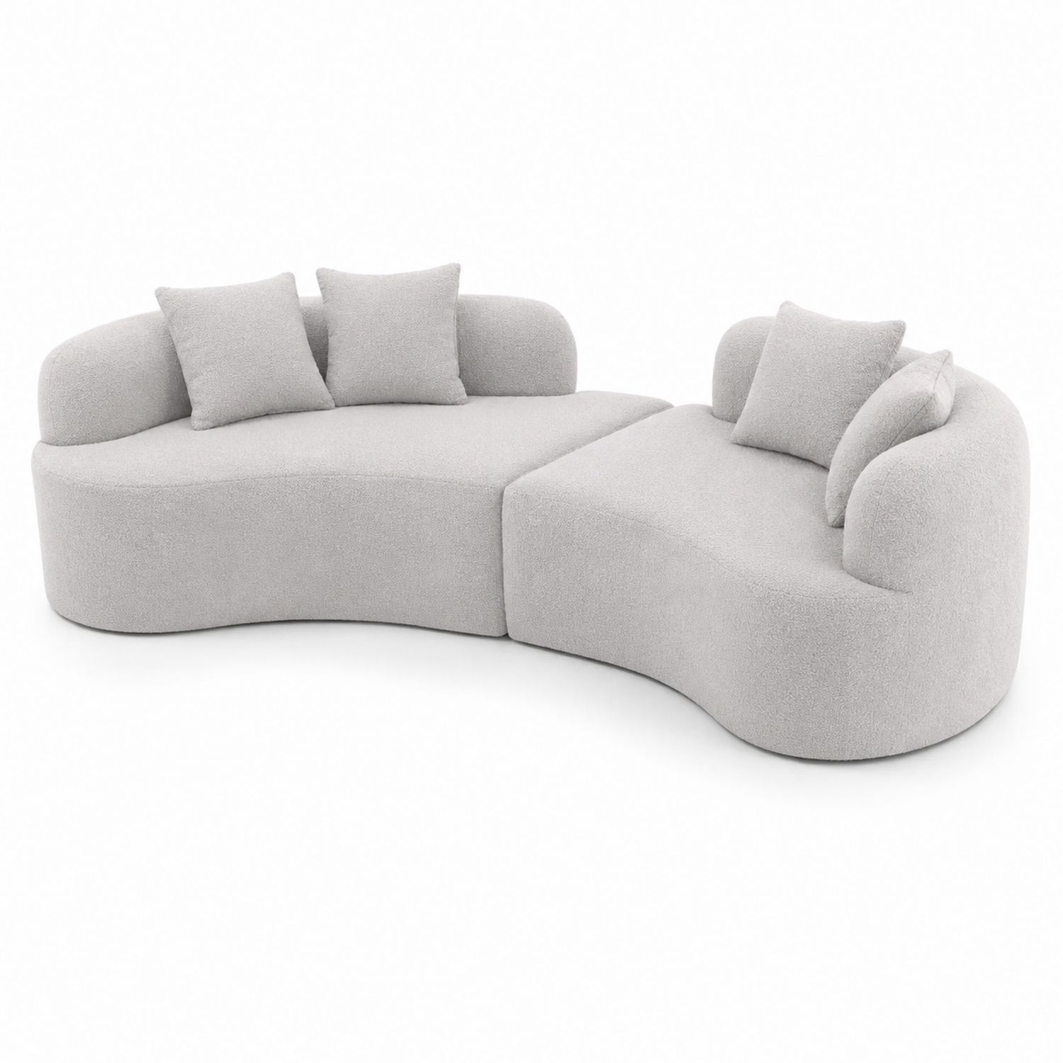 Modułowa sofa z tkaniny 2-częściowa Szary