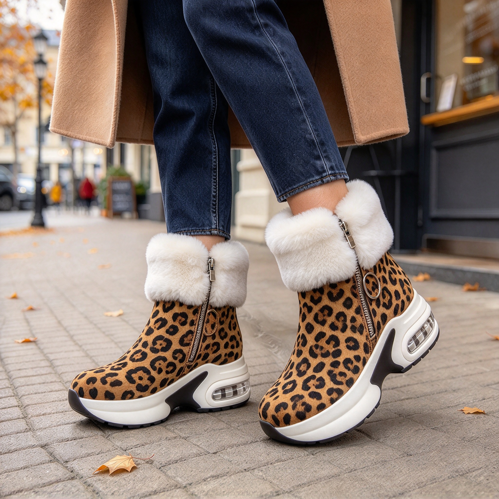 Snowvera – Plush-Lined Wedge Ankle Boots