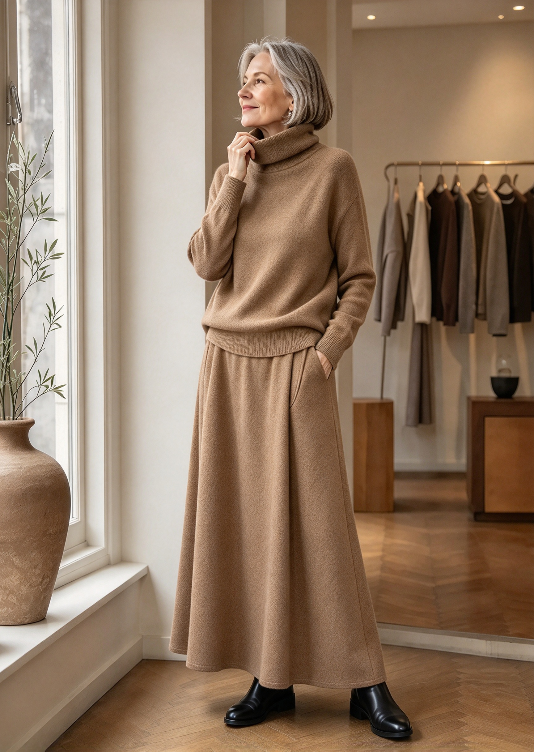 Lunelle – Turtleneck Sweater And Maxi Skirt Set