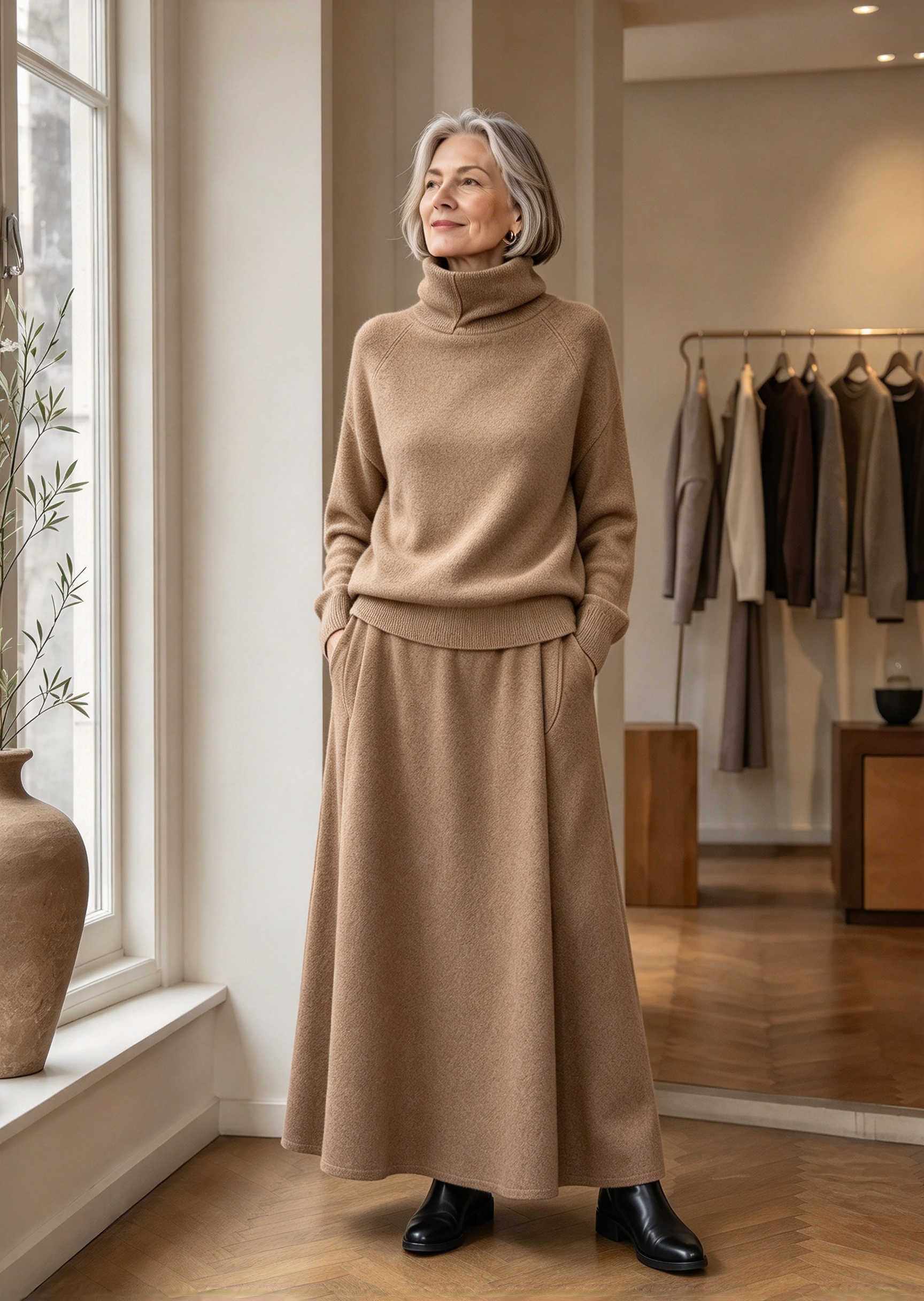 Lunelle – Turtleneck Sweater And Maxi Skirt Set