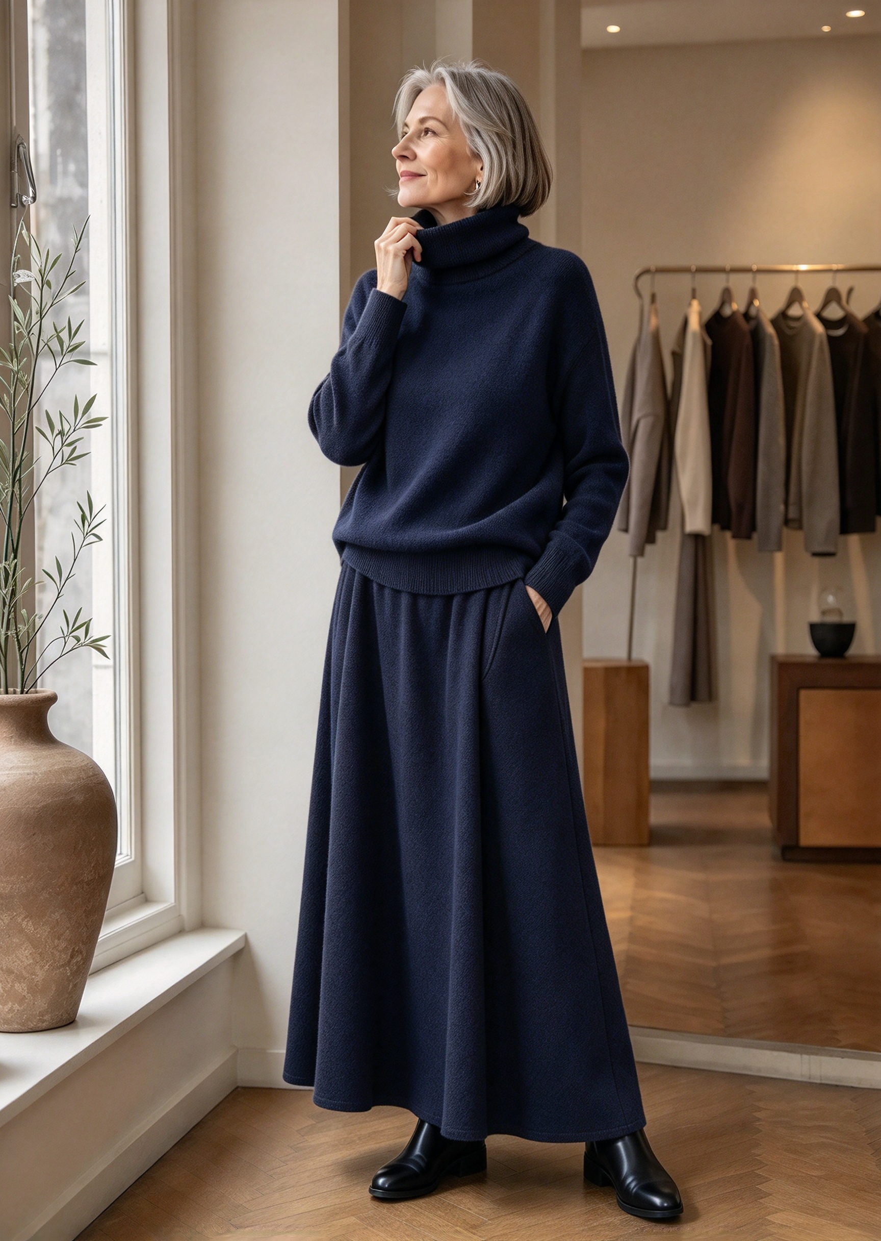 Lunelle – Turtleneck Sweater And Maxi Skirt Set