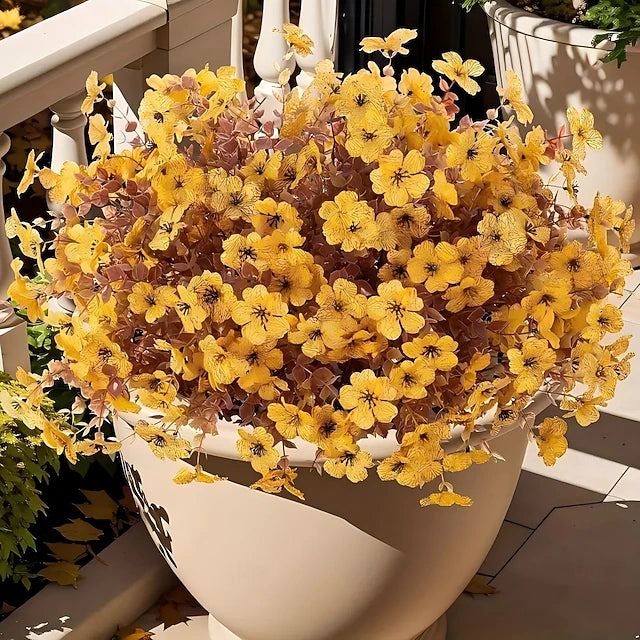 Autumn Faux Silk Daisy Flowers Halloween - Set of 12