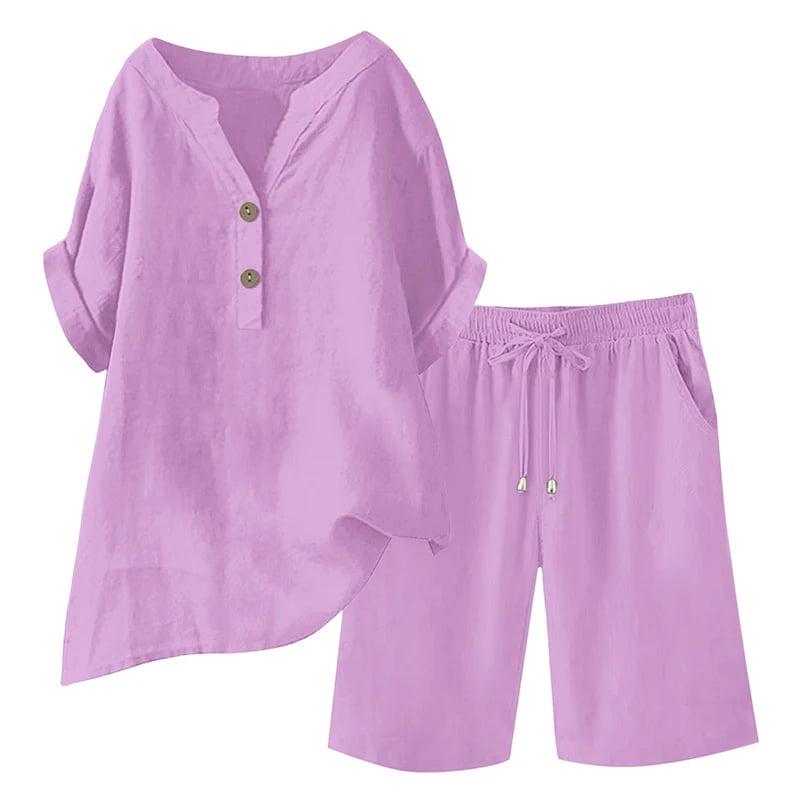 🔥Limited-time offer-Women's Cotton Linen 2-Piece Outfit Set