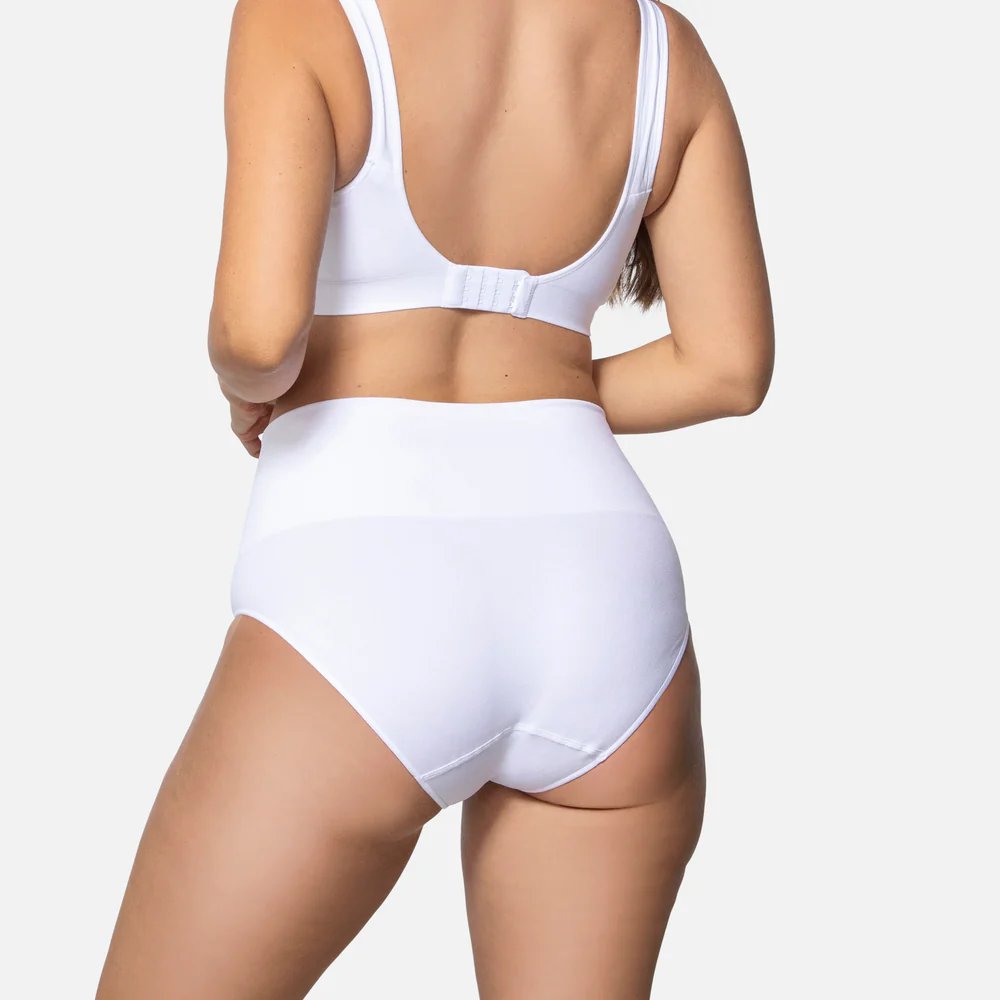 Smoothing At Waist Brief High-Waisted Cotton Tummy Control Panties (5-Pack) - Plus Size Breathable Shaping Underwear