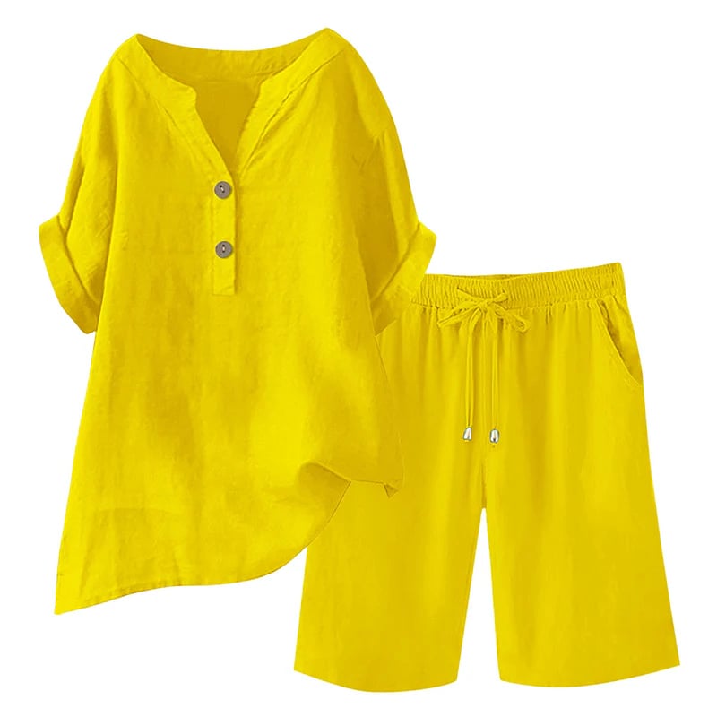 🔥Limited-time offer-Women's Cotton Linen 2-Piece Outfit Set