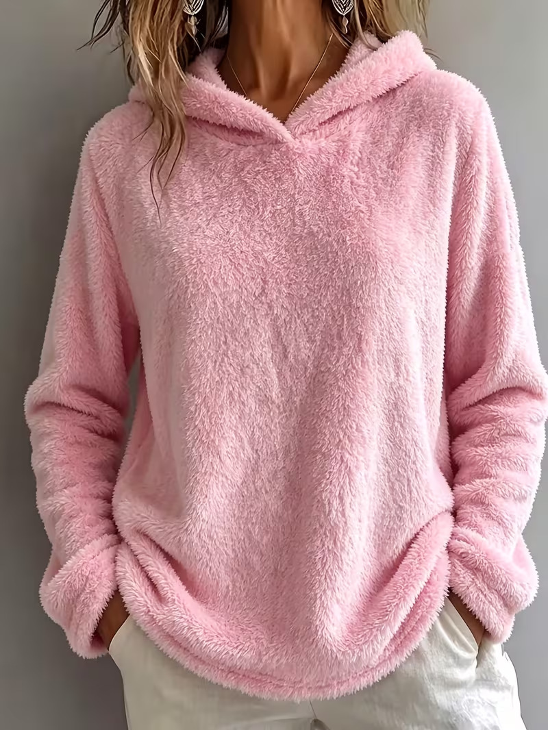 Women's Oversized Fuzzy Fleece Hooded Sweatshirt Long Sleeve Warm Pullover