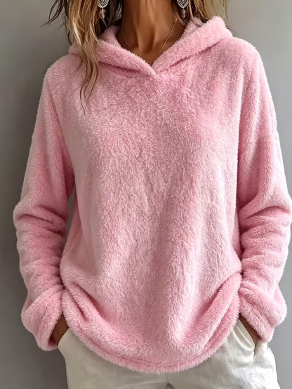 Women's Oversized Fuzzy Fleece Hooded Sweatshirt Long Sleeve Warm Pullover