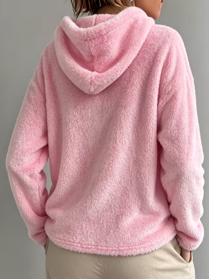 Women's Oversized Fuzzy Fleece Hooded Sweatshirt Long Sleeve Warm Pullover