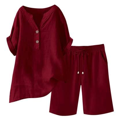 🔥Limited-time offer-Women's Cotton Linen 2-Piece Outfit Set