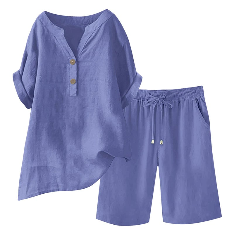 🔥Limited-time offer-Women's Cotton Linen 2-Piece Outfit Set