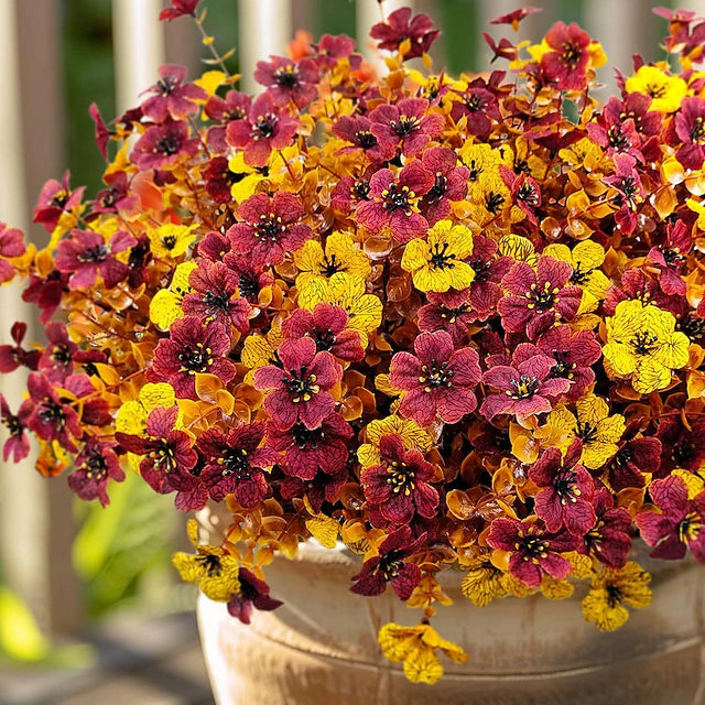 Autumn Faux Silk Daisy Flowers Halloween - Set of 12
