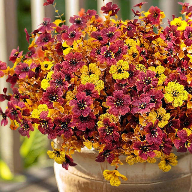 Autumn Faux Silk Daisy Flowers Halloween - Set of 12