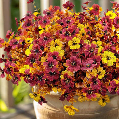 Autumn Faux Silk Daisy Flowers Halloween - Set of 12