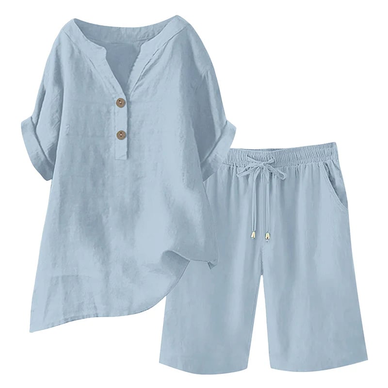 🔥Limited-time offer-Women's Cotton Linen 2-Piece Outfit Set