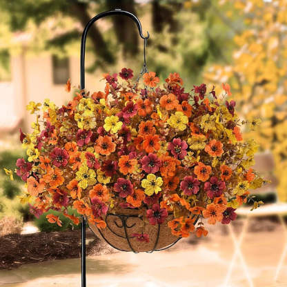 Autumn Faux Silk Daisy Flowers Halloween - Set of 12