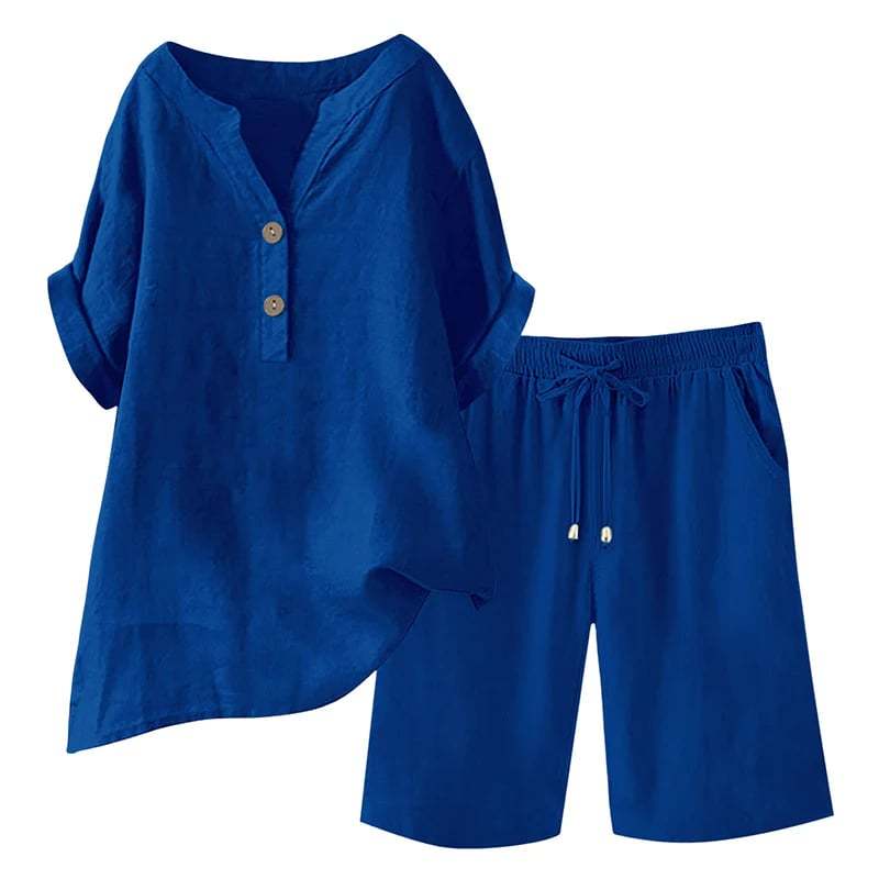 🔥Limited-time offer-Women's Cotton Linen 2-Piece Outfit Set