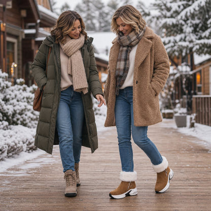 Snowvera – Plush-Lined Wedge Ankle Boots