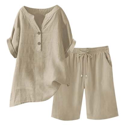 🔥Limited-time offer-Women's Cotton Linen 2-Piece Outfit Set