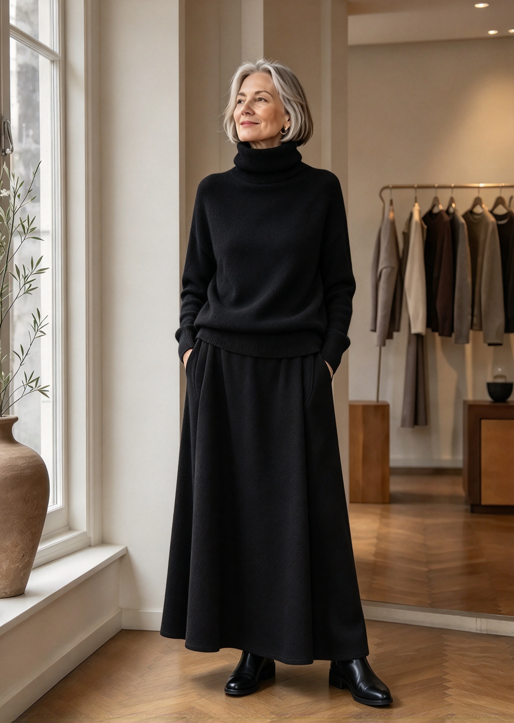 Lunelle – Turtleneck Sweater And Maxi Skirt Set