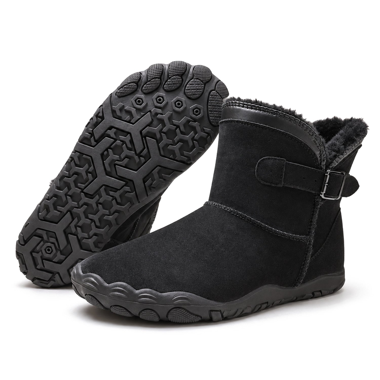 Unisex Barefoot Winter Boots, Warm Fleece Lined Minimalist Snow Boots