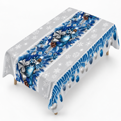 Red Bow Printed Christmas Tablecloth