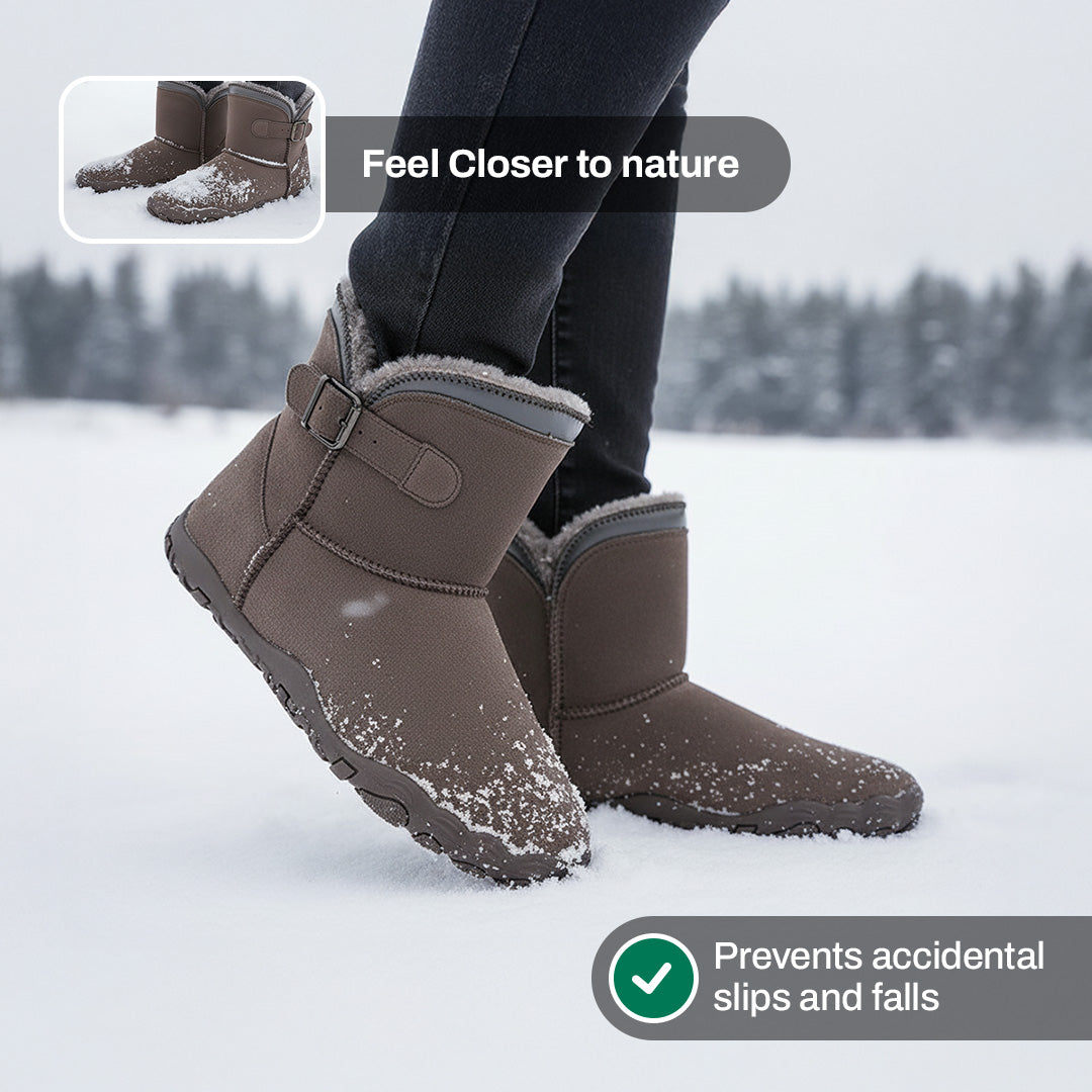 Unisex Barefoot Winter Boots, Warm Fleece Lined Minimalist Snow Boots
