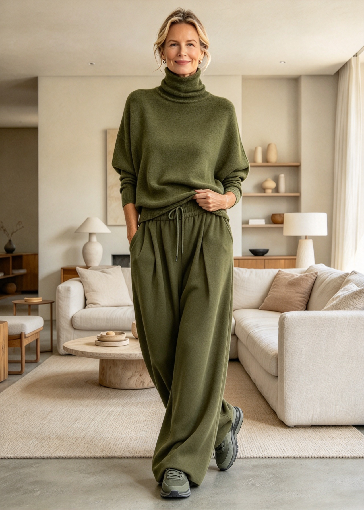 Orianna - Soft-Touch Turtleneck Two-Piece Set