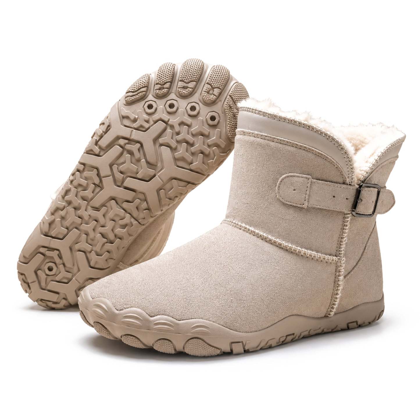 Unisex Barefoot Winter Boots, Warm Fleece Lined Minimalist Snow Boots
