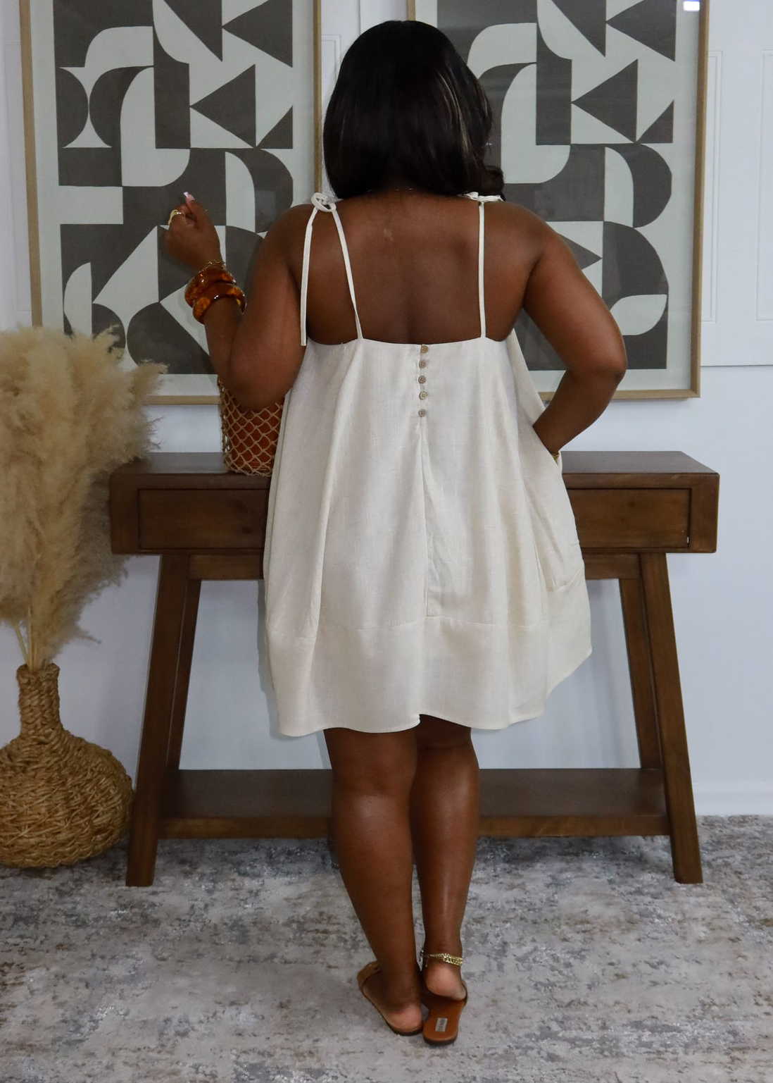 Kenzi Linen Mini Dress (Pink)