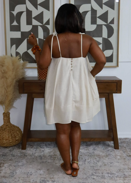 Kenzi Linen Mini Dress (Pink)