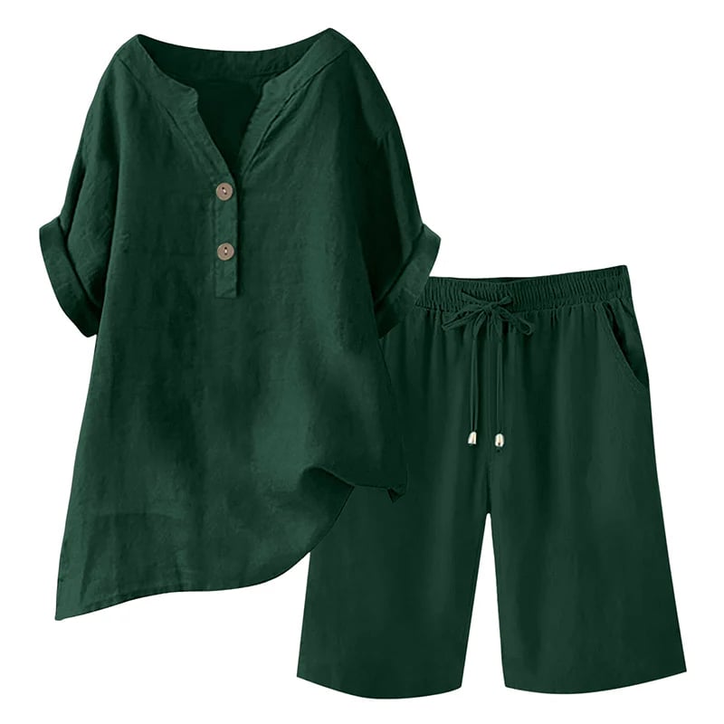 🔥Limited-time offer-Women's Cotton Linen 2-Piece Outfit Set